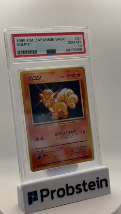 1996 Pokemon Basic Base Set Japanese #037 Vulpix PSA 10 GEM MINT - Image 2