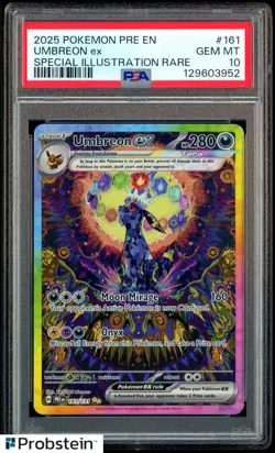 2025 Pokemon PRE EN Special Illustration Rare #161 Umbreon ex PSA 10 GEM MINT - Image 1
