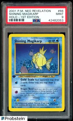 2001 Pokemon Neo Revelation #66 Shining Magikarp 1st Edition Holo PSA 9 MINT - Image 1