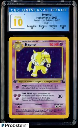 1999 Pokemon Fossil 1st Edition #8/62 Hypno Holo CGC 10 PRISTINE - Image 1