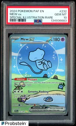 2024 Pokemon PAF EN Special Illustration Rare #232 Mew ex PSA 10 GEM MINT - Image 1