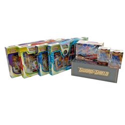 Pokemon TCG Sword & Shield Era Factory SEALED LOT (8 Boxes Total) - Image 1