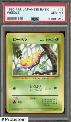 1996 Pokemon Basic Base Set Japanese #013 Weedle PSA 10 GEM MINT - Image 1
