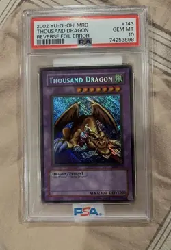 2002 Metal Raiders Thousand Dragon Reverse Foil Error Psa 10 - Image 1