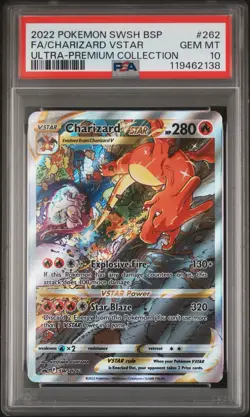 2022 Pokemon TCG Charizard VStar SWSH262 Ultra Premium Collection Promo PSA 10 - Image 1