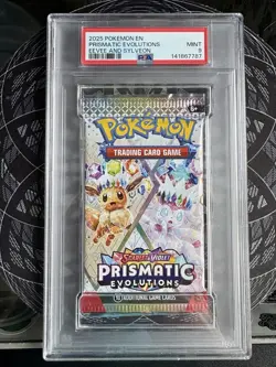 Pokemon S&V Prismatic Evolutions Eevee & Sylveon Booster Pack PSA 9 Mint! - Image 1