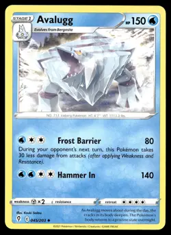 Avalugg 045/203 Pokemon SWSH07: Evolving Skies Non Holo - Image 1
