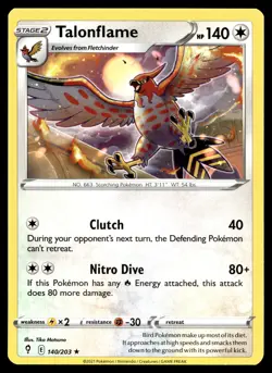 Talonflame 140/203 Pokemon SWSH07: Evolving Skies Non Holo - Image 1
