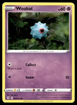Woobat 068/203 Pokemon SWSH07: Evolving Skies Non Holo - Image 1