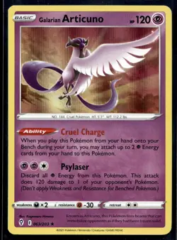 Galarian Articuno 063/203 Pokemon SWSH07: Evolving Skies Holo - Image 1
