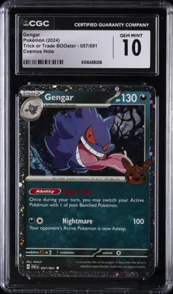 2024 POKEMON TRICK OR TRADE BOOSTER COSMOS HOLO #57 GENGAR CGC 10 GEM MINT - Image 1