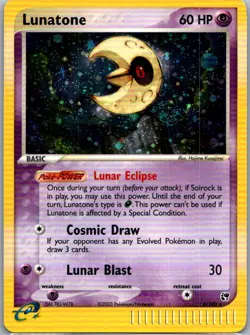 Pokemon TCG Lunatone Holo Rare Reverse Holofoil Sandstorm 8/100 LP - Image 1