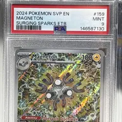 2024 Pokemon Surging Sparks ETB Black Star Promo Magneton #159 PSA 9 Mint - Image 3