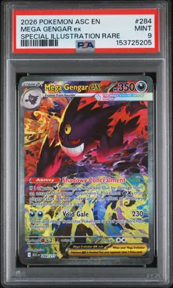 2026 POKEMON ASC EN-ASCENDED HEROES #284 MEGA GENGAR EX PSA 9 - Image 1
