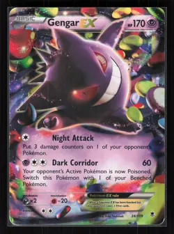 Gengar EX Holo Ultra Rare Pokemon XY - Phantom Forces 34/119 HP - Image 1