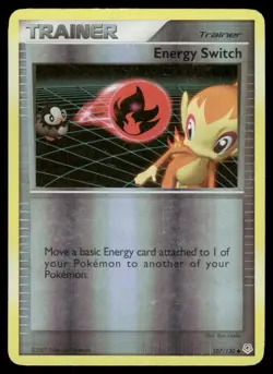 2007 Pokemon Energy Switch Uncommon Diamond & Pearl 107/130 Reverse Holo DMG - Image 1