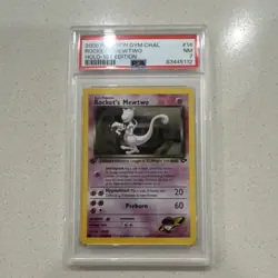 Pokemon TCG Gym Challenge Rocket's Mewtwo 1st Edition Holo 14/132 PSA 7 2000 - Image 1