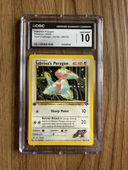 2000 Pokemon Gym Challenge 1st Edition Sabrina’s Porygon #98 CGC Gem Mint 10 - Image 1