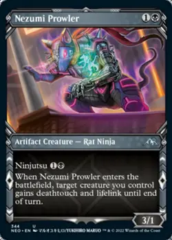 MTG Nezumi Prowler (Showcase Ninja) [Kamigawa: Neon Dynasty] Foil Near Mint Magi - Image 1