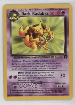 Dark Kadabra Pokemon Team Rocket #39 2000 - Image 1