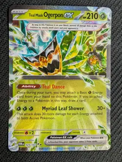 Teal Mask Ogerpon ex 025/167 Double Rare Twilight Masquerade Pokemon Near Mint - Image 1