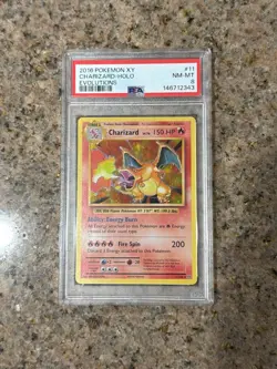 2016 Pokemon XY Evolutions Charizard Holo #11 PSA 8 NM-MT - Image 1