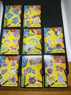 Lot of 8 Topps Pokemon The First Movie Sticker Set 1999 Blue Logos - Image 1
