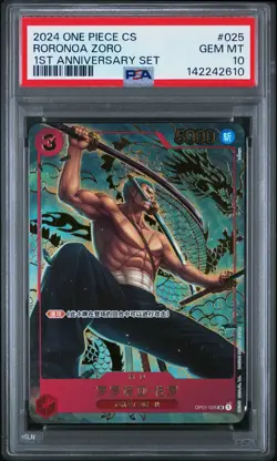 2024 ONE PIECE SIMPLIFIED CHINESE 1ST ANNIVERSARY SET #025 RORONOA ZORO PSA 10 - Image 1