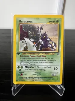 Heracross 1st Edition Neo Genesis Pokemon TCG w/ SWIRL Holo 6/111 RARE - Image 1