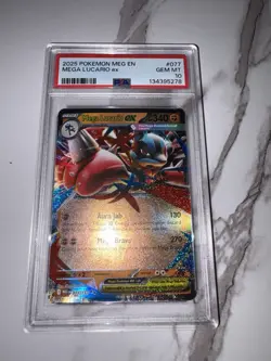 PSA 10 Mega Lucario EX #77/132 2025 Mega Evolution Pokemon - Image 1