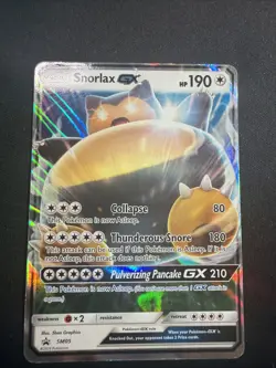 Pokemon TCG Snorlax GX SM05 SM Promos Holo Card Lightly Played LP - Image 1