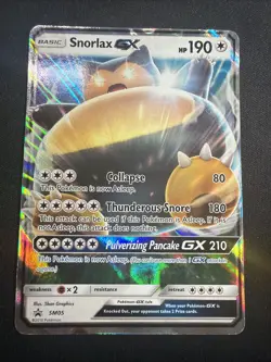 Pokemon TCG Snorlax GX SM05 SM Promos Holo Card Lightly Played LP - Image 2