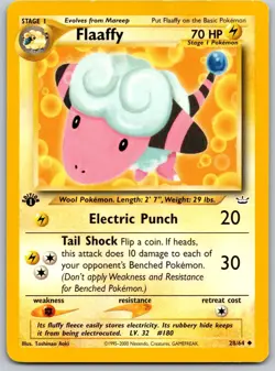 Flaaffy - 28/64 - 1st Edition Neo Revelation Set - Pokemon Card - LP - Image 1