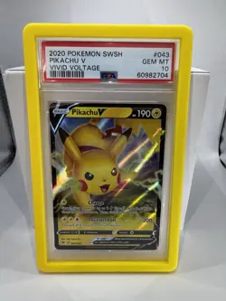 PSA 10 Pikachu V 043/185 Vivid Voltage Holo Ultra Rare GEM MINT Pokemon Card - Image 1