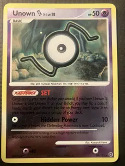 Unown [S] 39/132 Pokemon Diamond & Pearl Secret Wonders 2007 Reverse Holo LP - Image 1