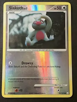 Slakoth 99/123 Pokemon Diamond & Pearl Mysterious Treasures 2007 Reverse Holo LP - Image 1