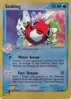 Seaking 21/109 Rare Ruby & Sapphire Pokemon Reverse Holo Lightly Played - Image 1