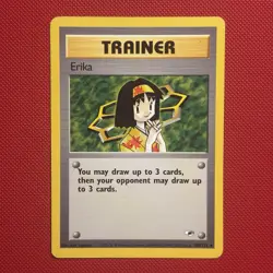 Pokemon Vintage Non-Holo Rare Erika 100/132 Gym Heroes Wotc 2000 - Image 1