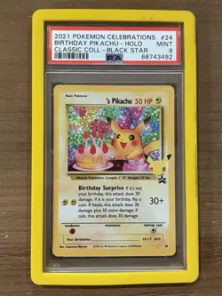 Pokemon Celebrations Pikachu Birthday Classic Collection PSA 9 - Image 1