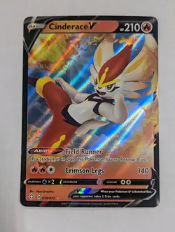 Cinderace V - 018/072 Shining Fates Ultra Rare Pokemon TCG - NM - Image 1