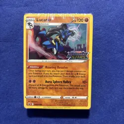 Pokemon - Lucario Stamped Holo SWSH186 - Brilliant Stars Promo Pack sealed - Image 1