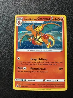 Pokemon SPECIAL DELIVERY CHARIZARD SWSH075 Black Star Promo LP - Image 1