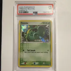 Pokemon TCG Treecko Reverse Holo PSA 7 70/106 EX Emerald 2005 Nintendo English - Image 1