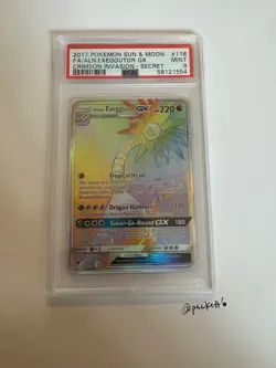 PSA 9 MINT Alolan Exeggutor GX 118/111 Crimson Invasion Secret Rare Holo Pokemon - Image 1
