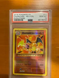 2016 POKEMON XY EVOLUTIONS #11 CHARIZARD-REVERSE FOIL PSA 10 - Image 1