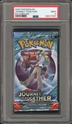 2025 Pokemon Journey Together N's Zoroark Booster Pack Art PSA 9 Mint - Image 1