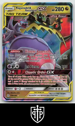 Pokemon - Naganadel & Guzzlord GX 158/236 Cosmic Eclipse - Holo GX Rare - NM - Image 1