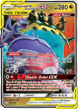 Pokemon - Naganadel & Guzzlord GX 158/236 Cosmic Eclipse - Holo GX Rare - NM - Image 4