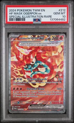 2024 POKEMON TWM EN-TWILIGHT MASQUERADE #212 HF MASK OGERPON EX PSA 10 - Image 1