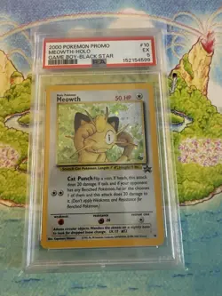 Pokemon Meowth Game Boy Black Star Promo Holo WoTC 2000 PSA 5 English Vintage - Image 1